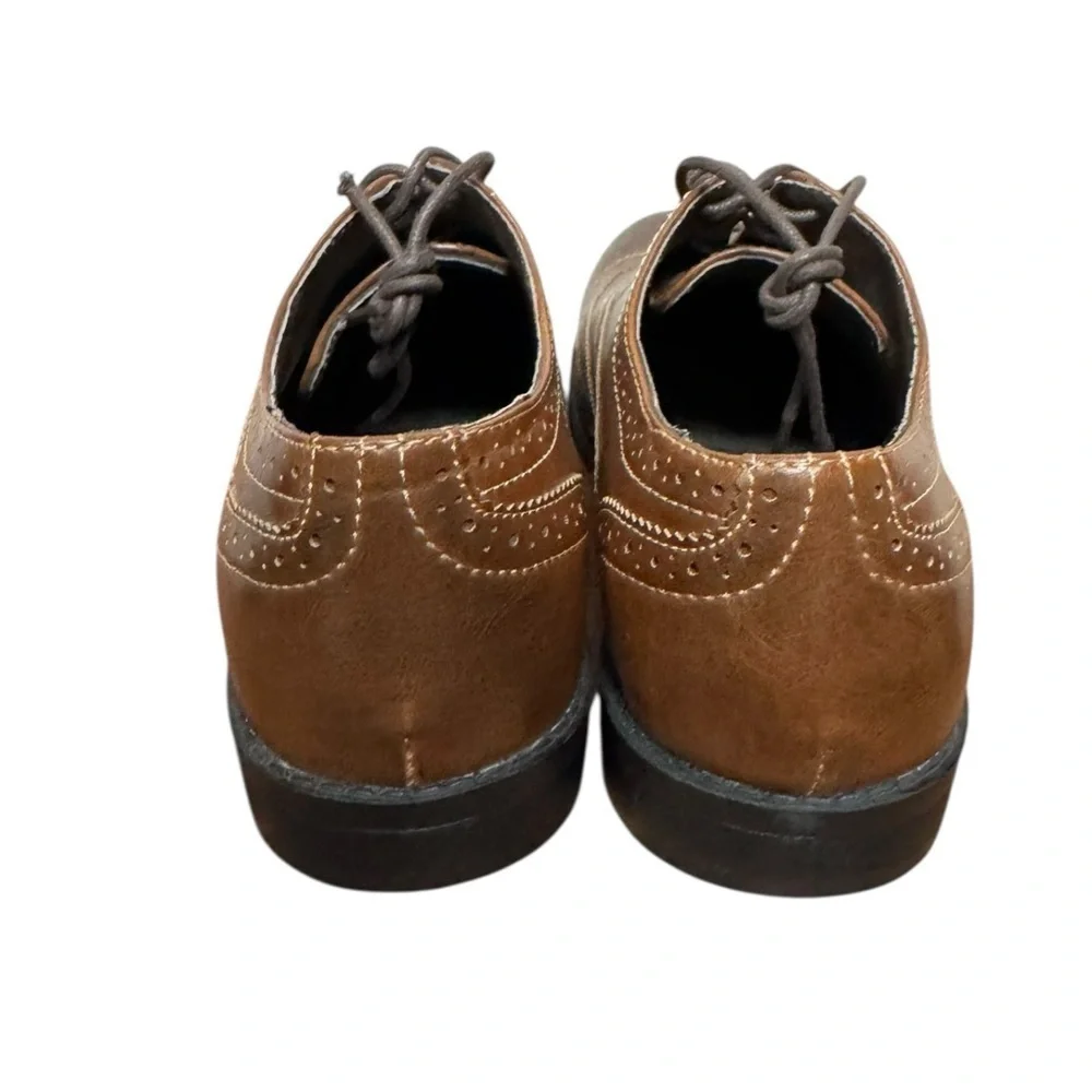 Madden Mens Brown Faux Leather Wingtip Dress Shoes 8.5M